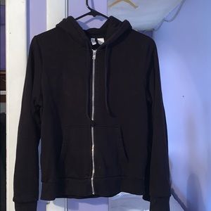 black h&m zip up hoodie